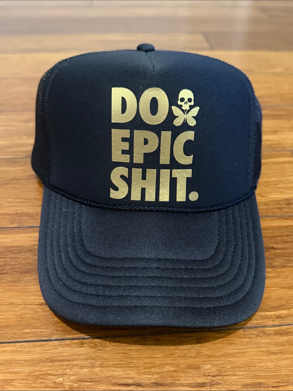 OTTO Do Epic Shit Black Trucker Hat with Gold Script